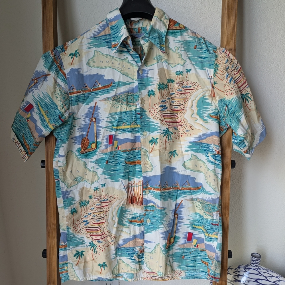Reyn Spooner Men's Tropical Print Button- Down Shirt - Size S